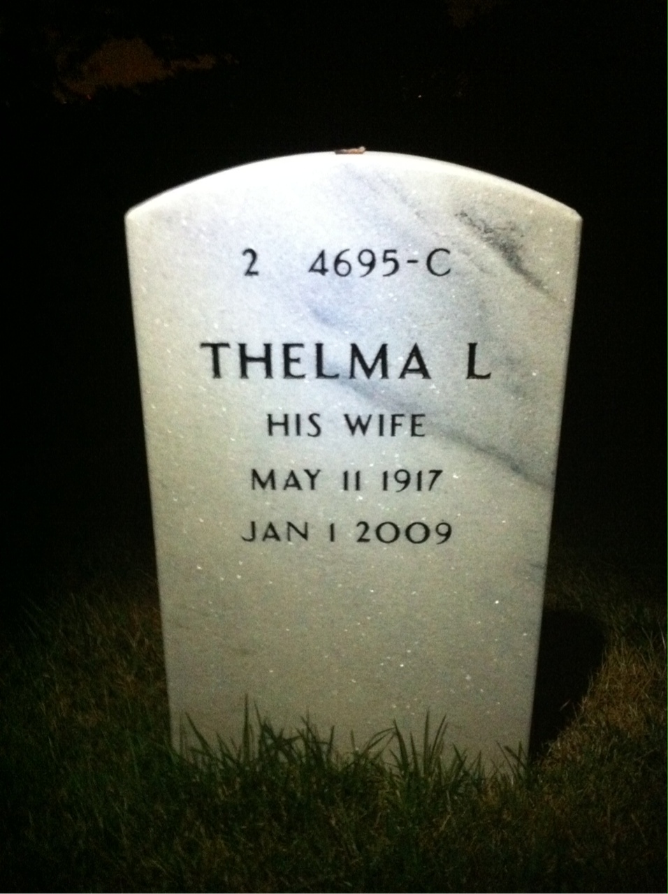 Back of headstone — William Newman