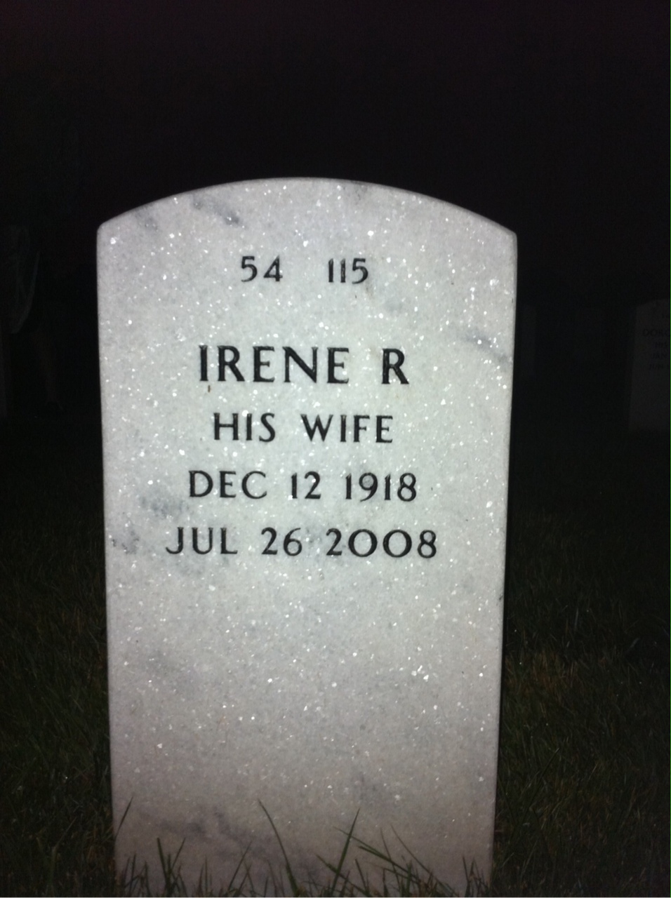 Back of headstone — Martin Menter