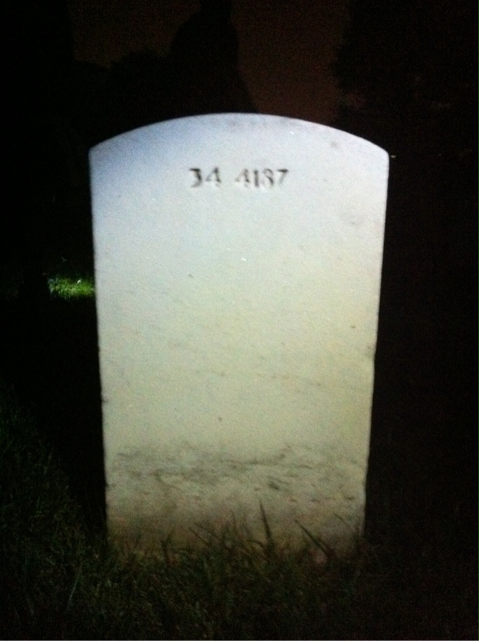 Back of headstone — James Angel