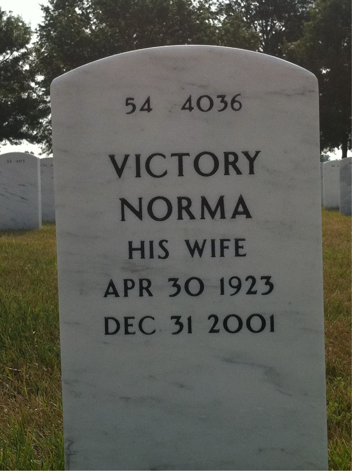 Back of headstone — George Brady