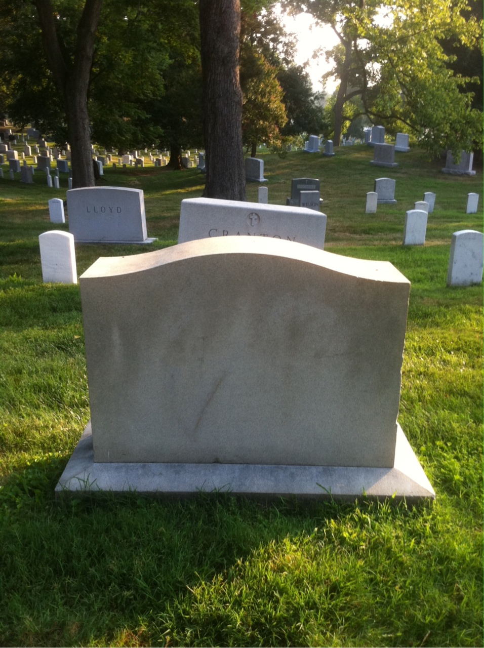 Back of headstone — Donald Coray
