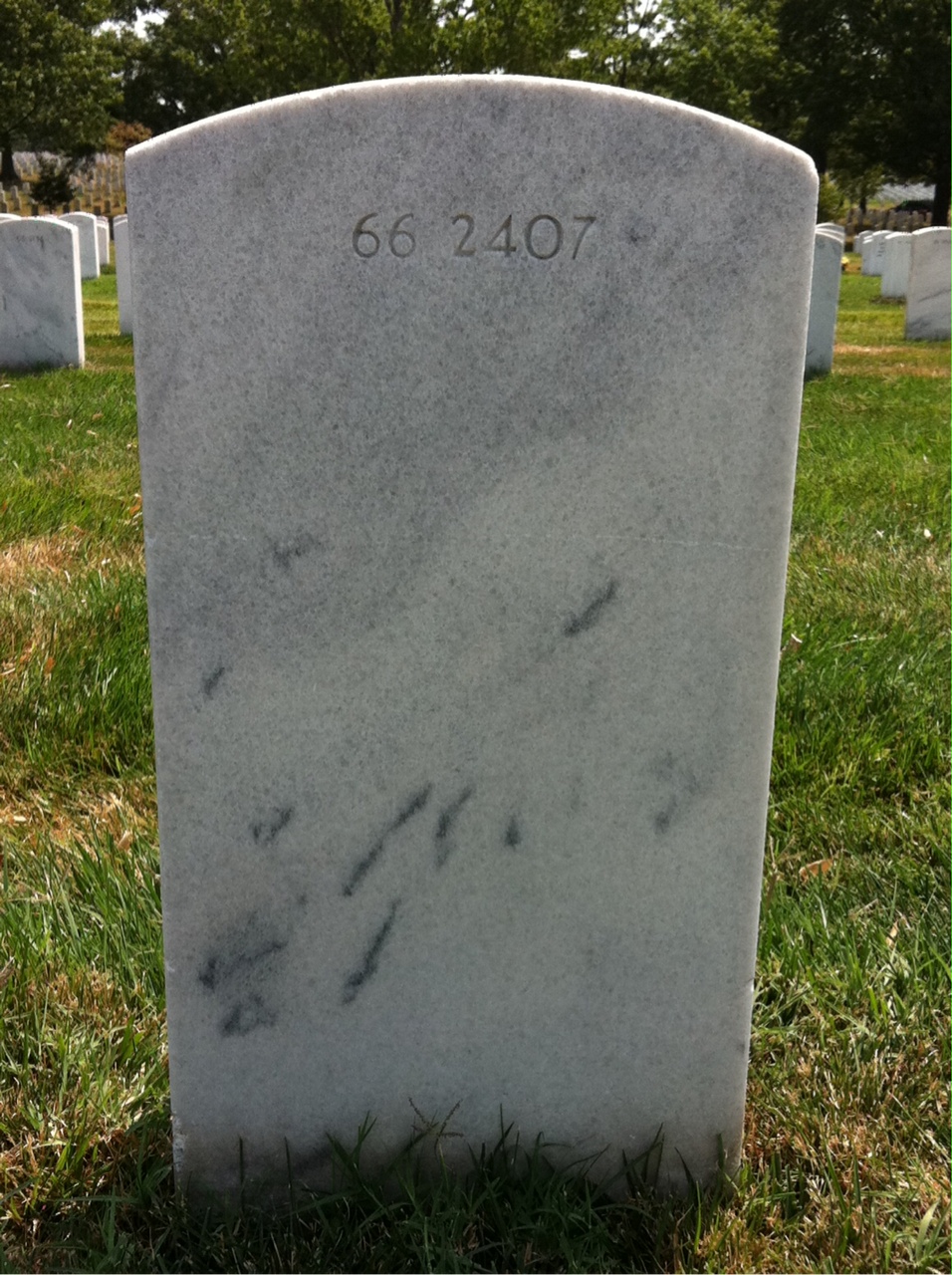 Back of headstone — Raymond Gilbert Poland