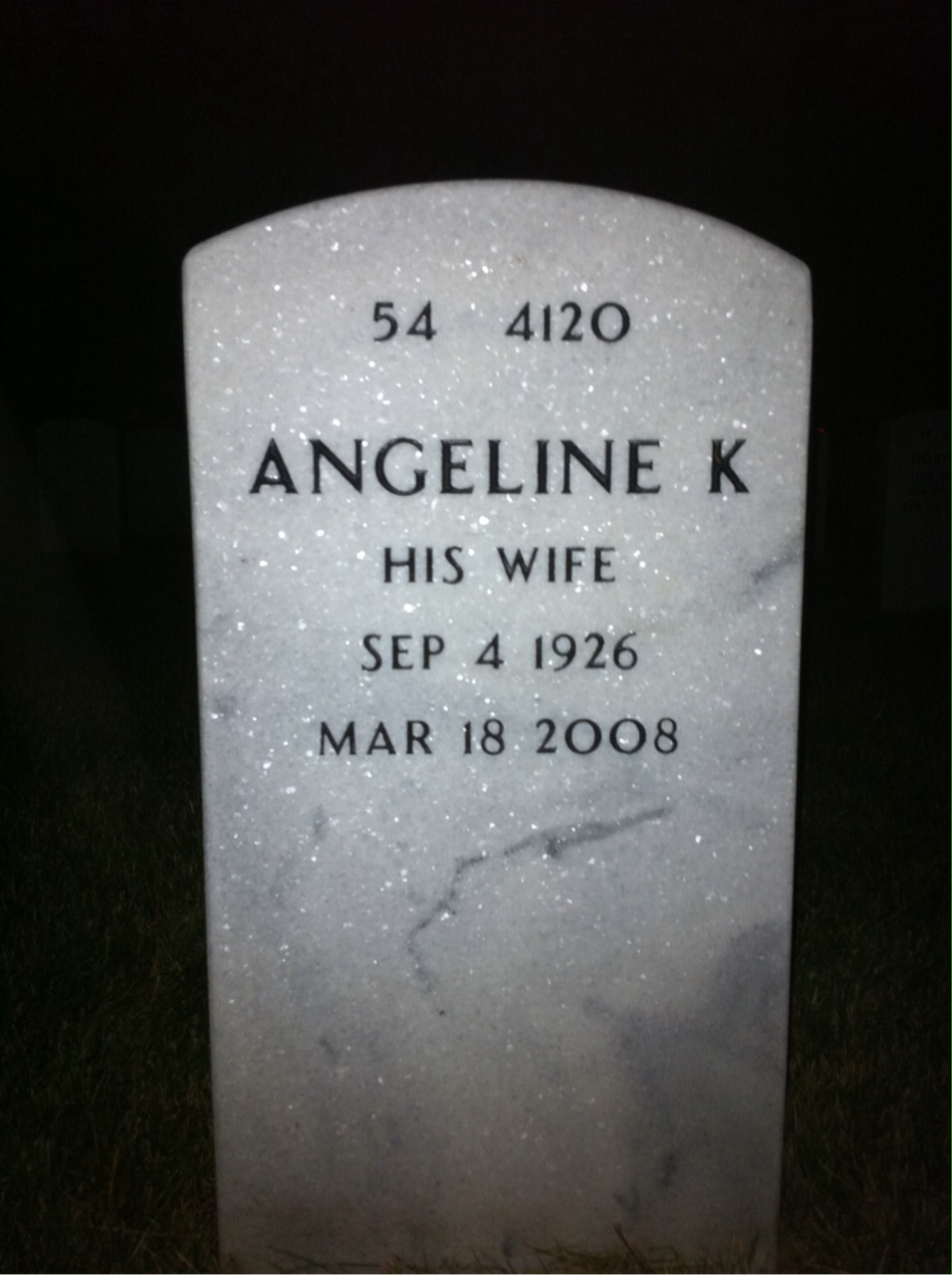 Back of headstone — James Messer
