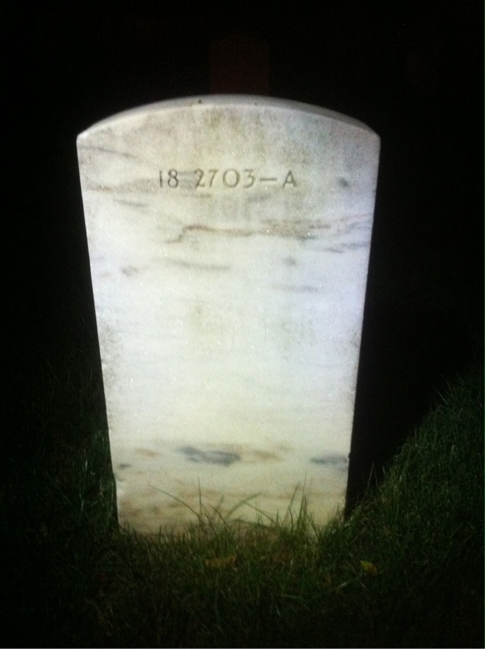 Back of headstone — Vincent Adams