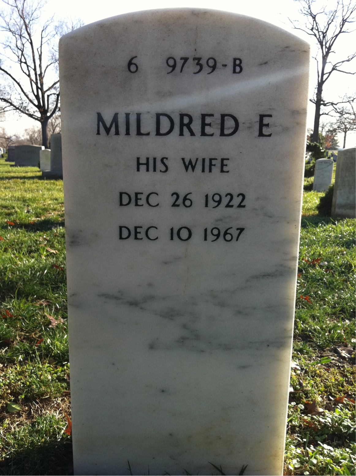Back of headstone — Winfield Haltom