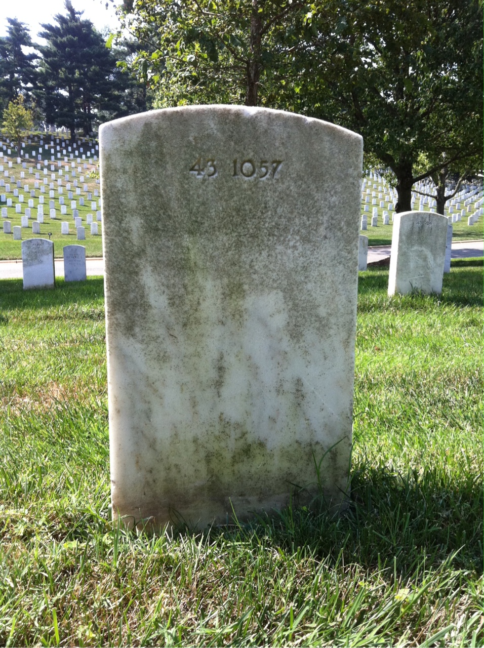 Back of headstone — Robert Moore