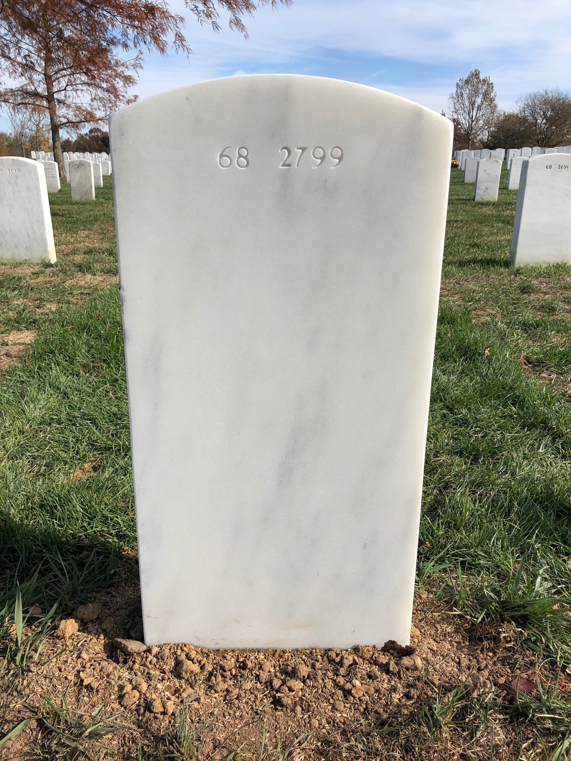 Back of headstone — John Aldrich