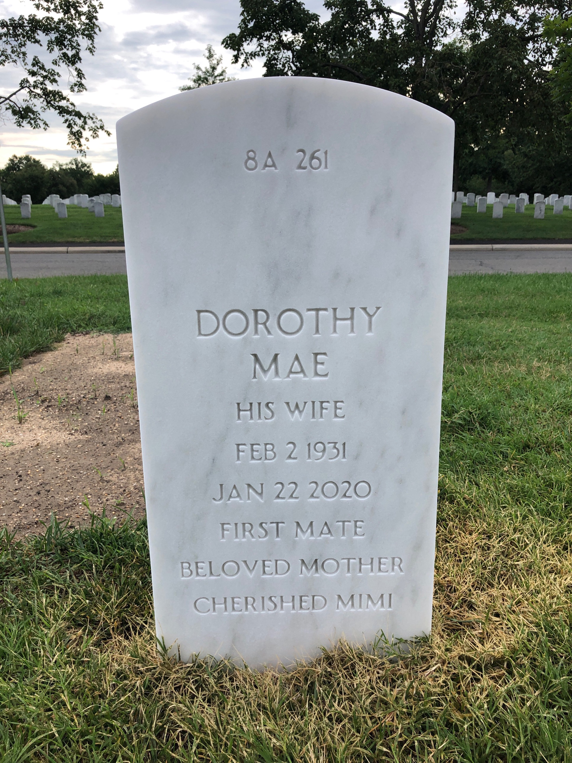 Back of headstone — Webster Grewe