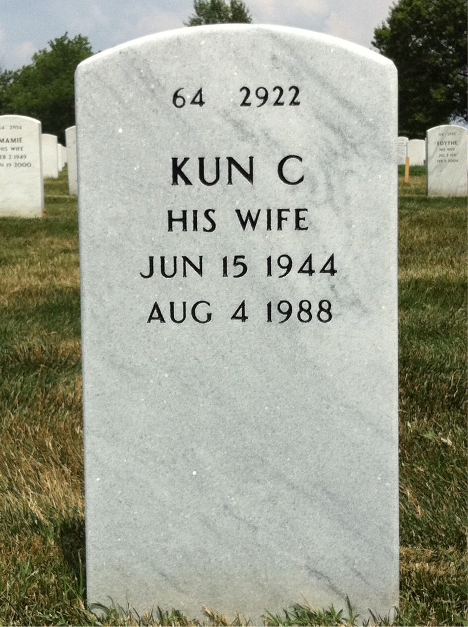 Back of headstone — Norman Schnoor