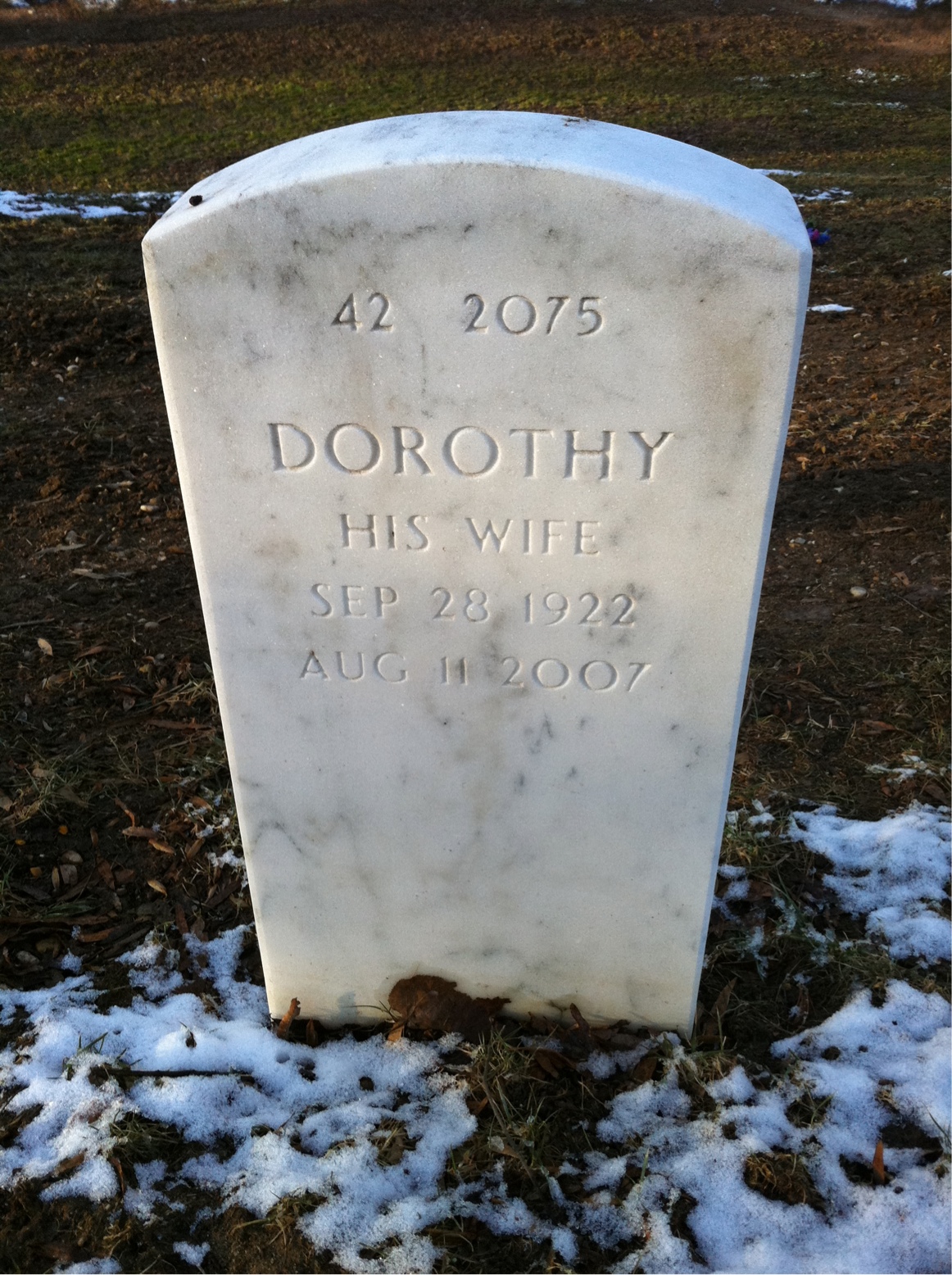 Back of headstone — Fenton Moore