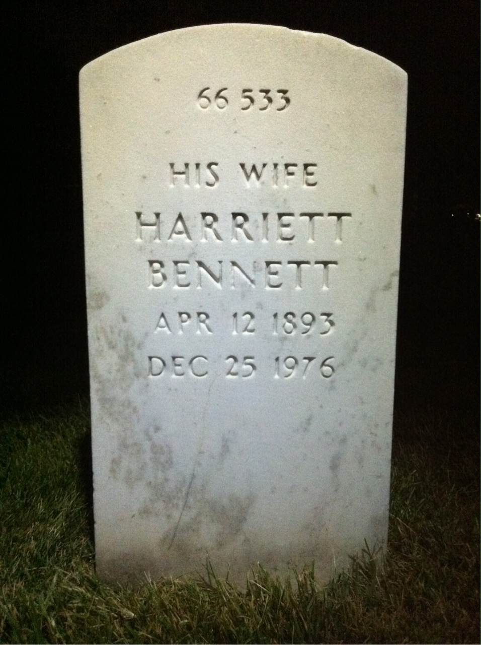 Back of headstone — Edward Mckee
