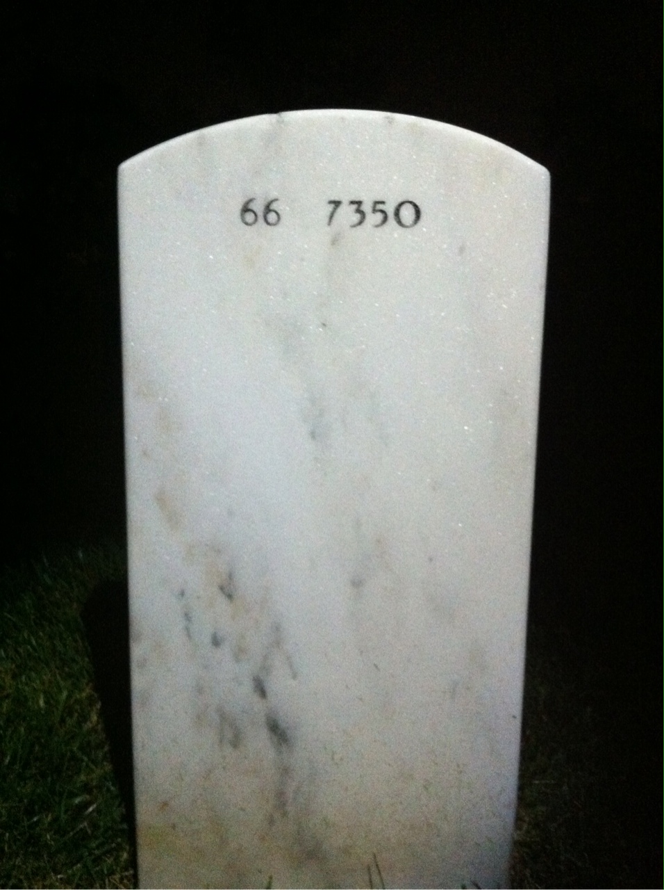 Back of headstone — Forrest Helfenberger