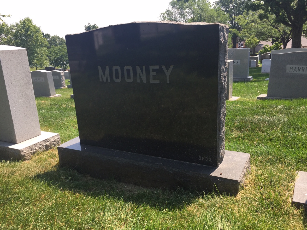 Back of headstone — Robert Mooney
