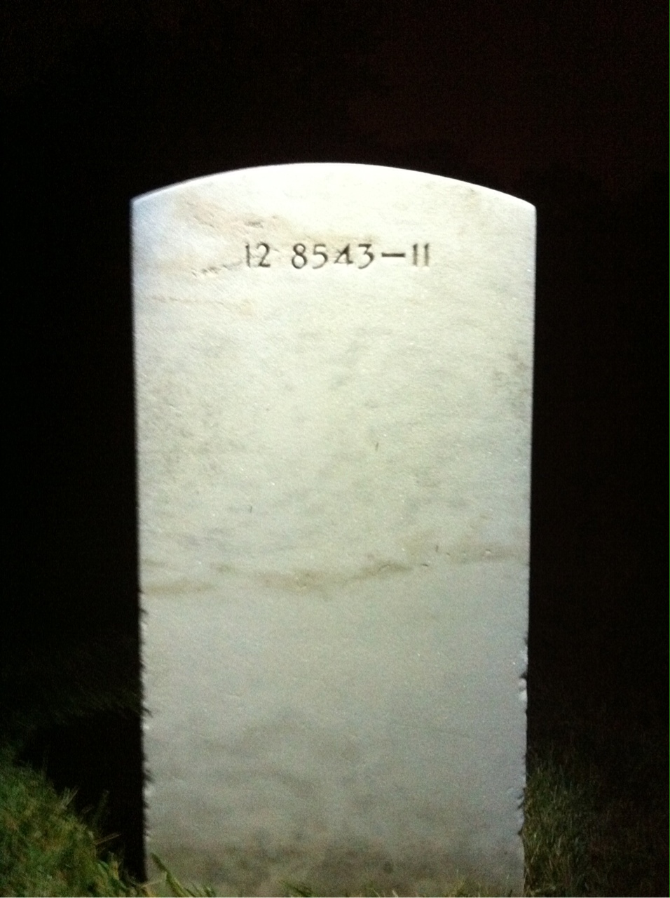 Back of headstone — Walter Arnold
