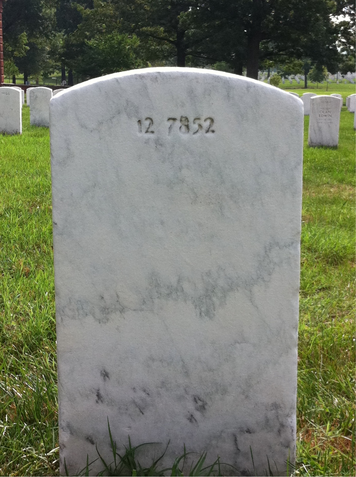 Back of headstone — Howard Murray