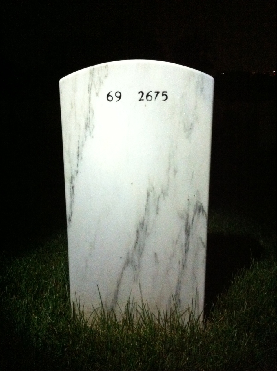 Back of headstone — James Galloway