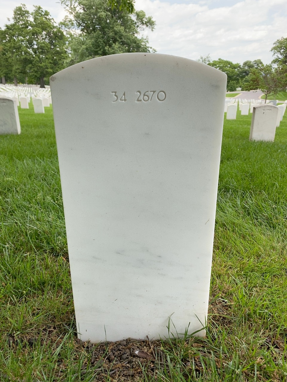 Back of headstone — Walter Amsler