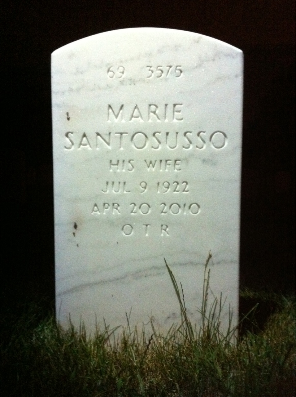 Back of headstone — John Scheller