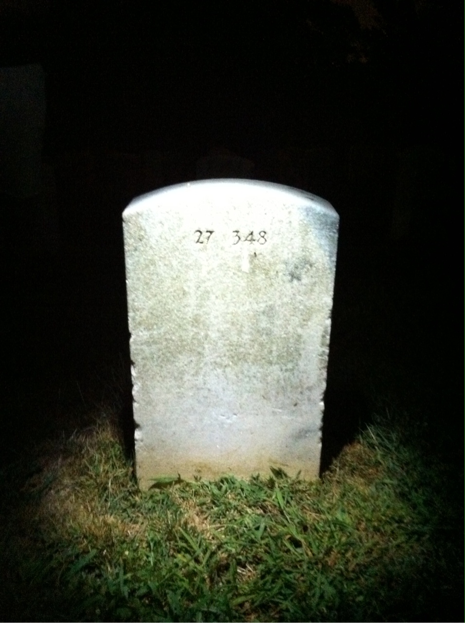 Back of headstone — James Albert