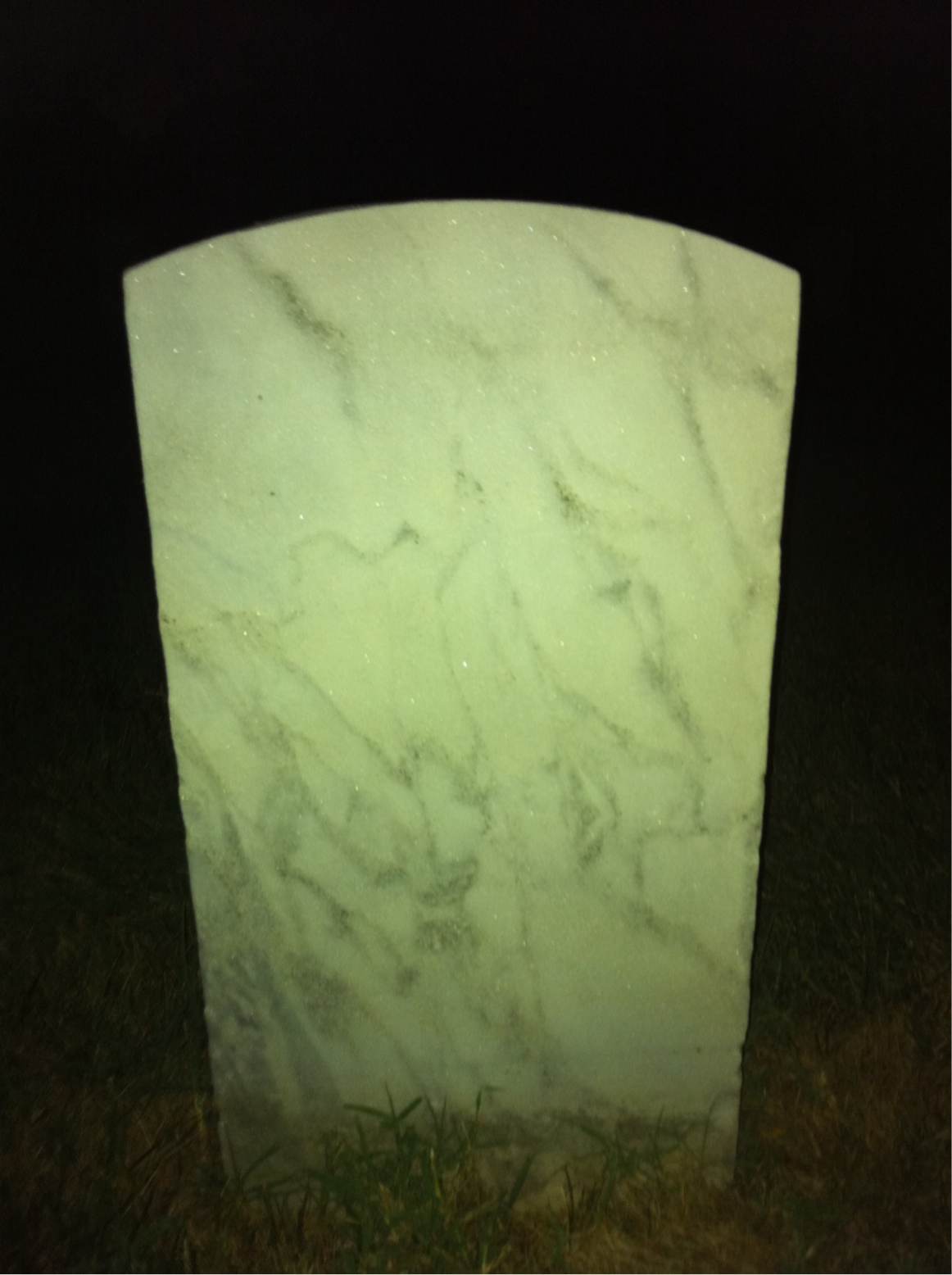Back of headstone — Allen Middleton