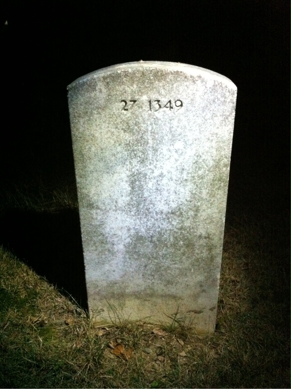 Back of headstone — George Bailey