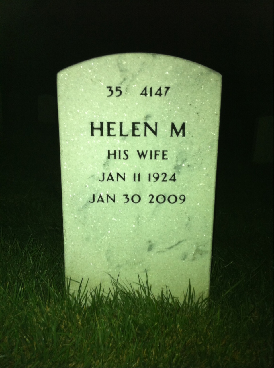 Back of headstone — George Thomas