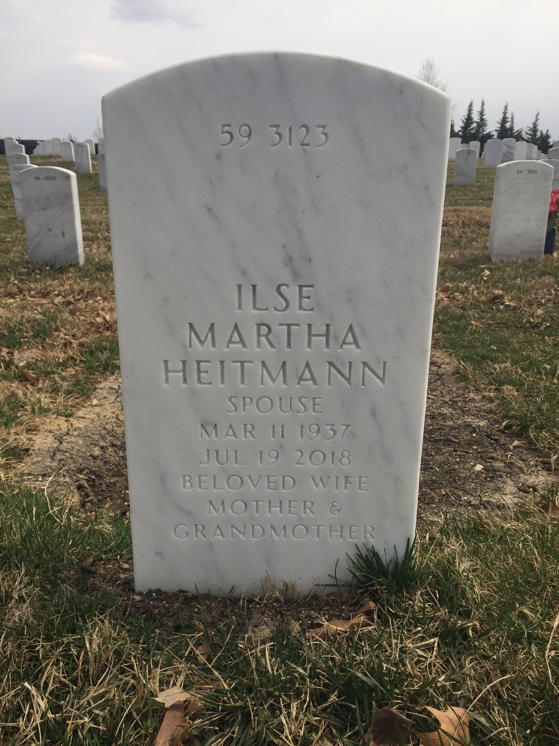 Back of headstone — Hans Heitmann