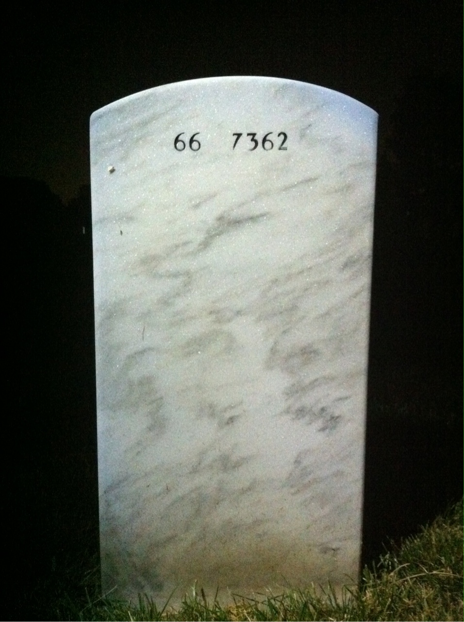 Back of headstone — Alvin Abrams
