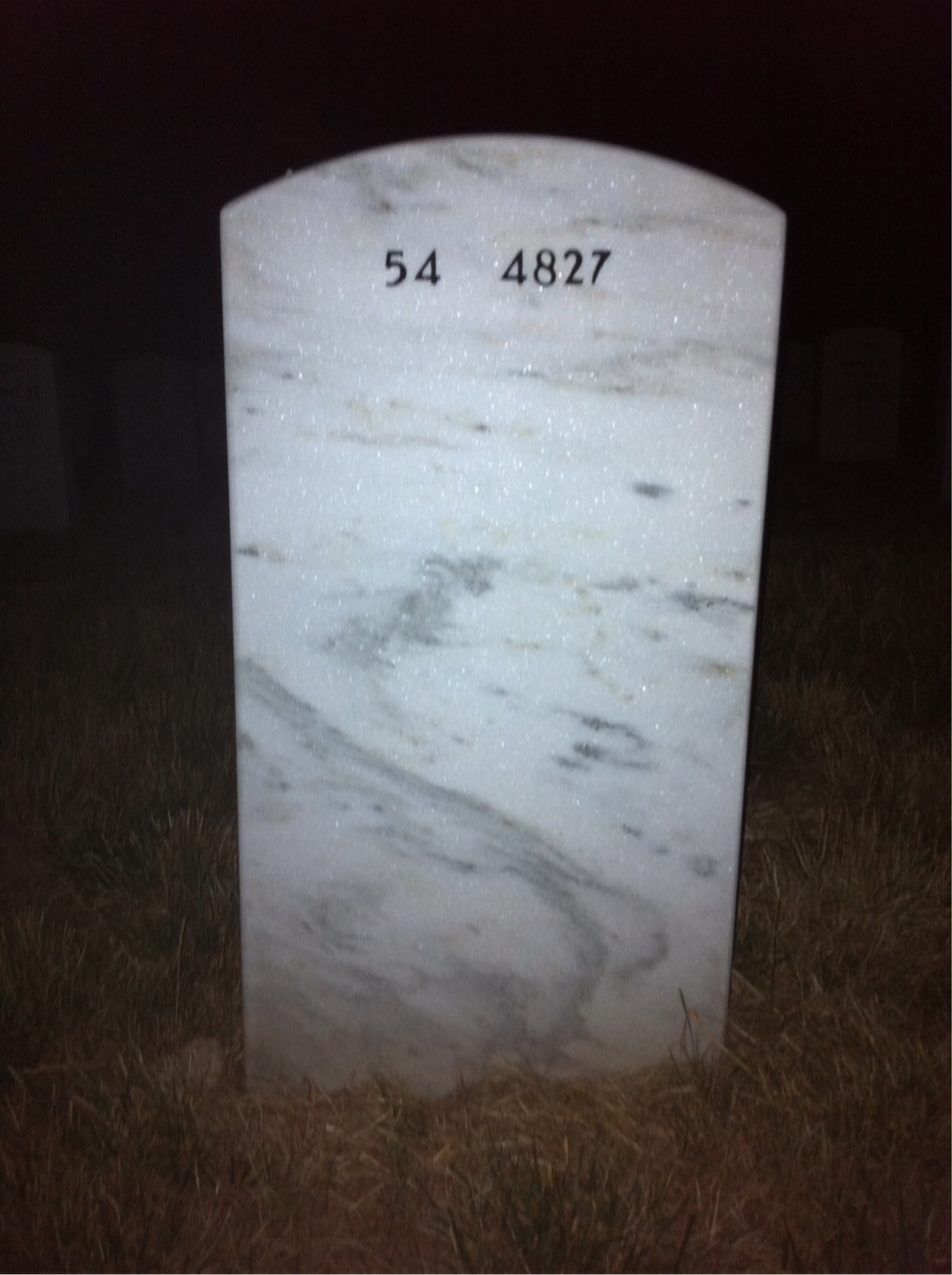 Back of headstone — Wilbur Brown