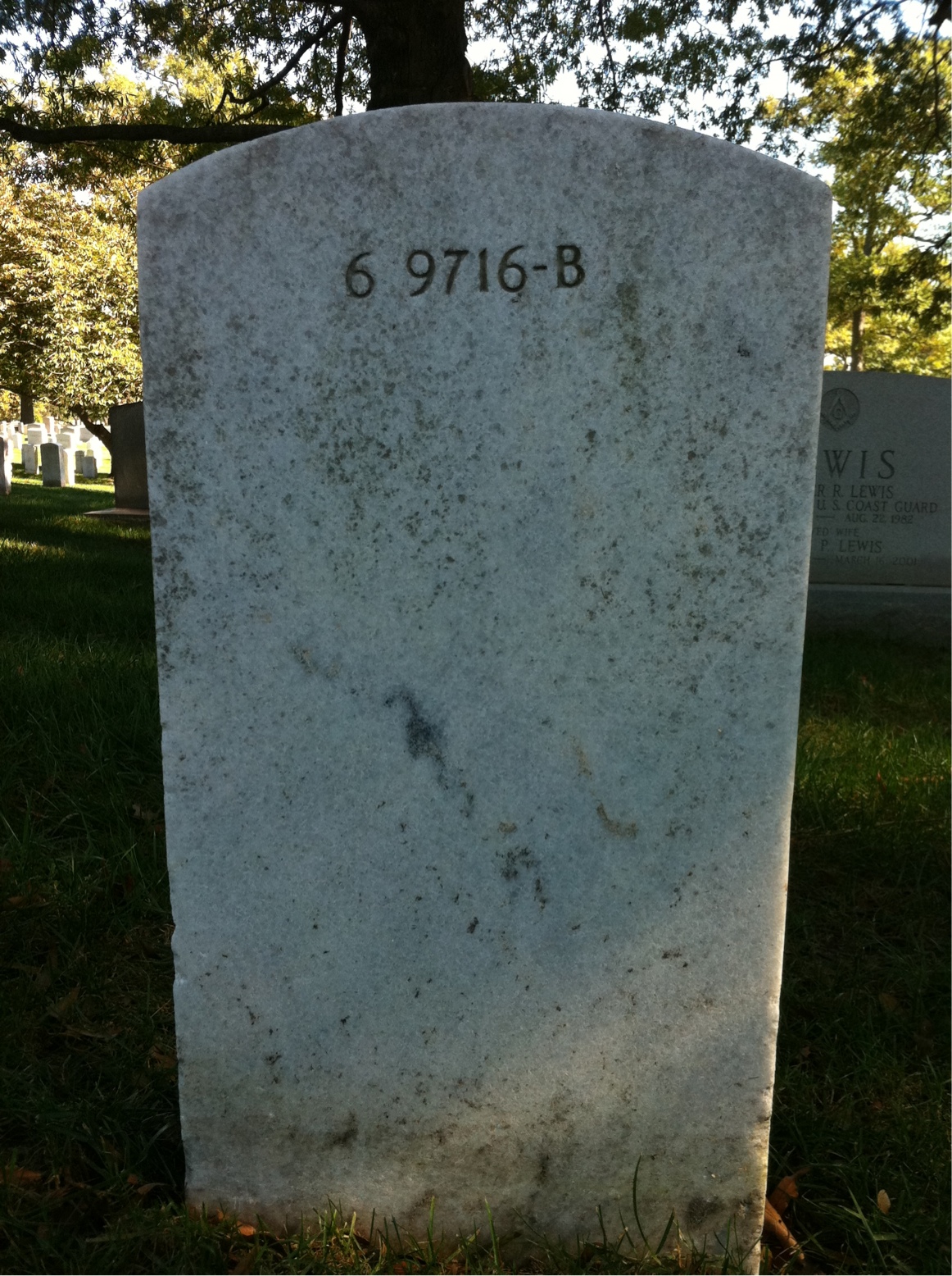Back of headstone — Stanley Eugene Martin