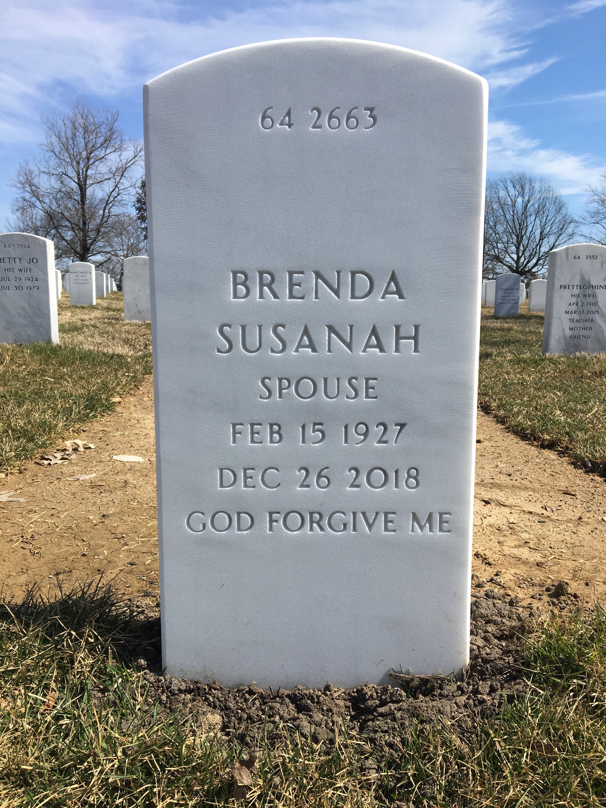 Back of headstone — Stanley Swavely