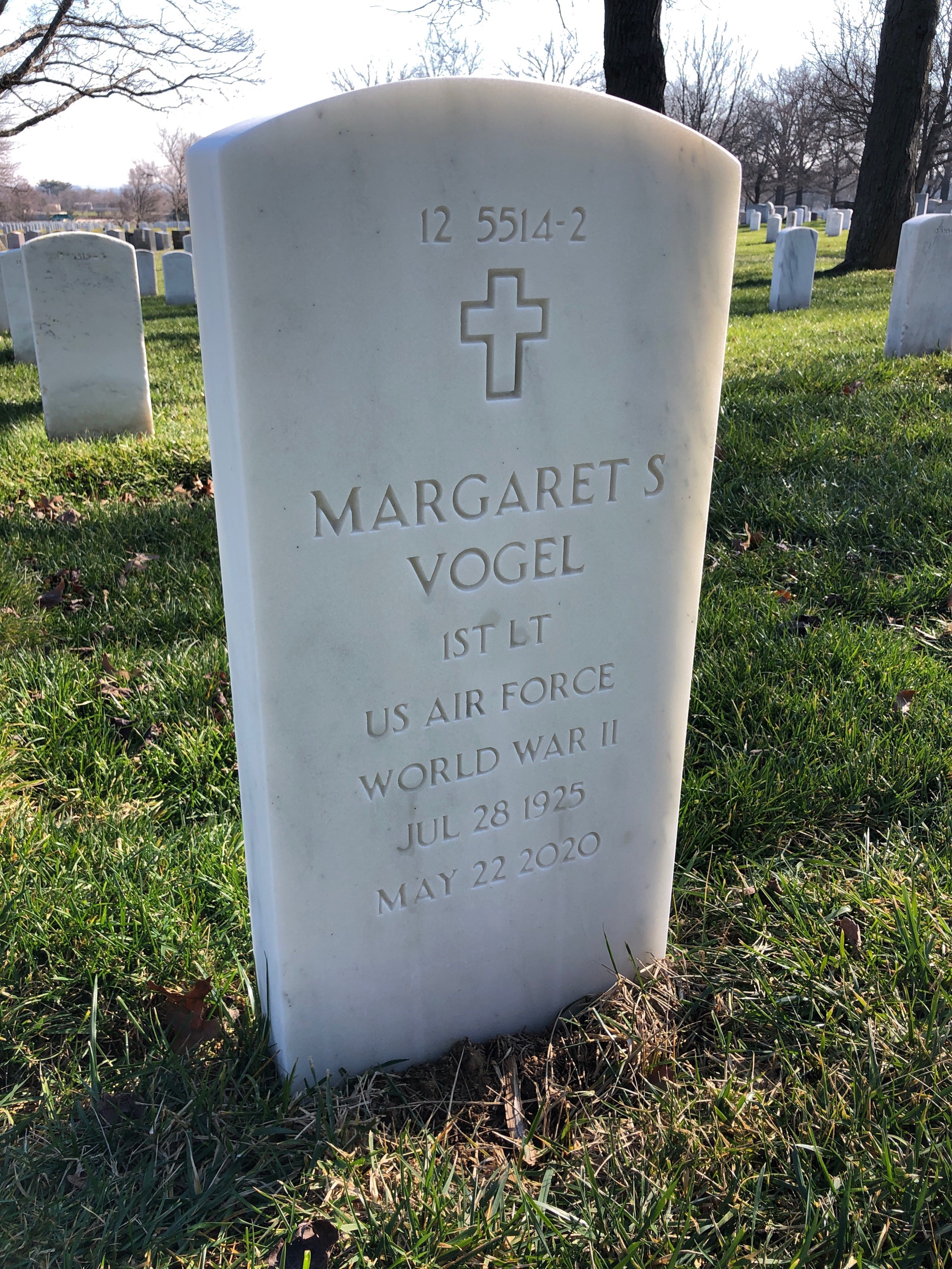 Back of headstone — Richard Vogel