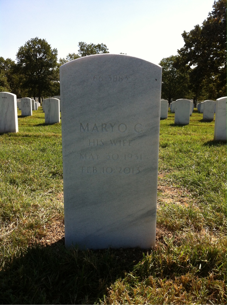 Back of headstone — Casper Bierman