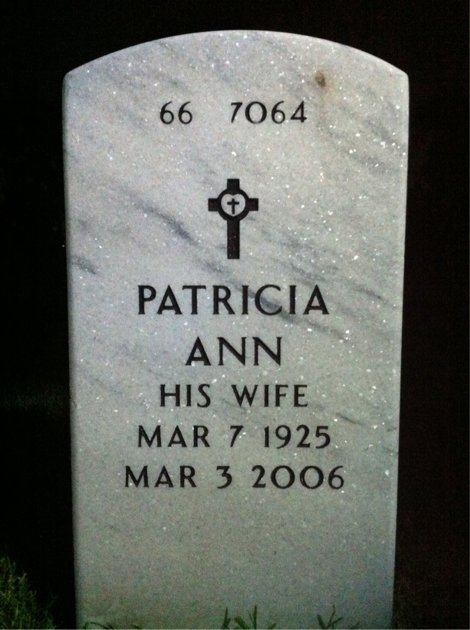 Back of headstone — John Tarsitano