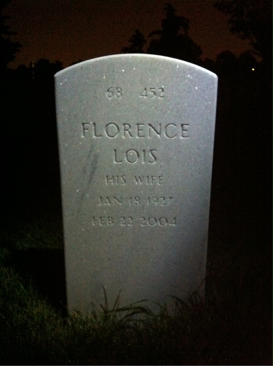 Back of headstone — Jesse Hurt