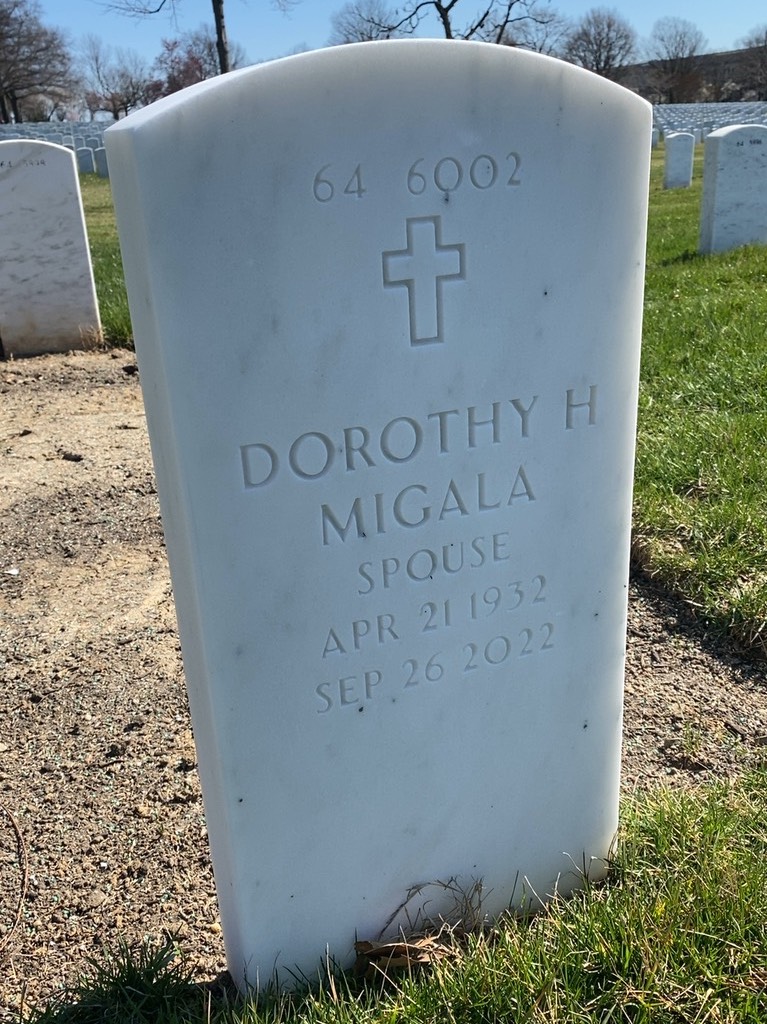 Back of headstone — Andrew Migala