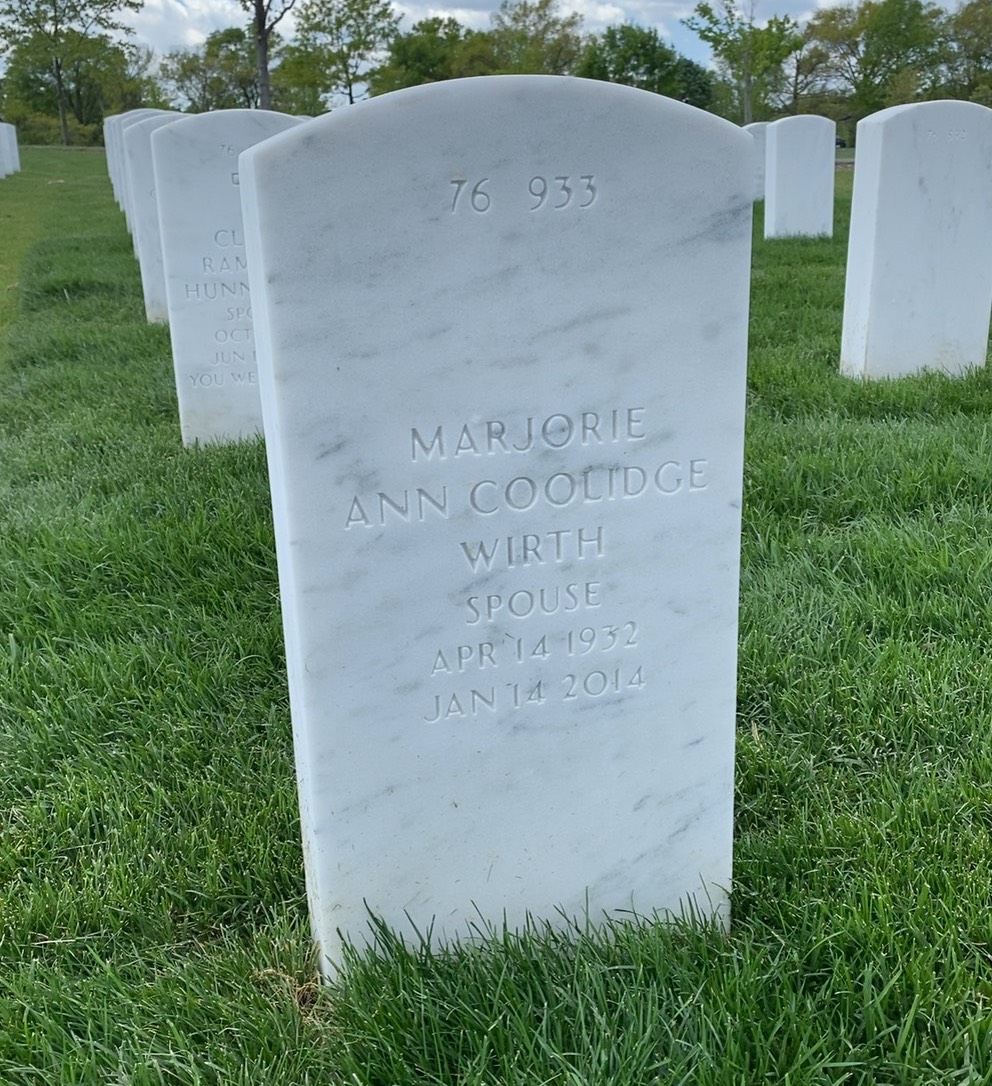 Back of headstone — William R Wirth
