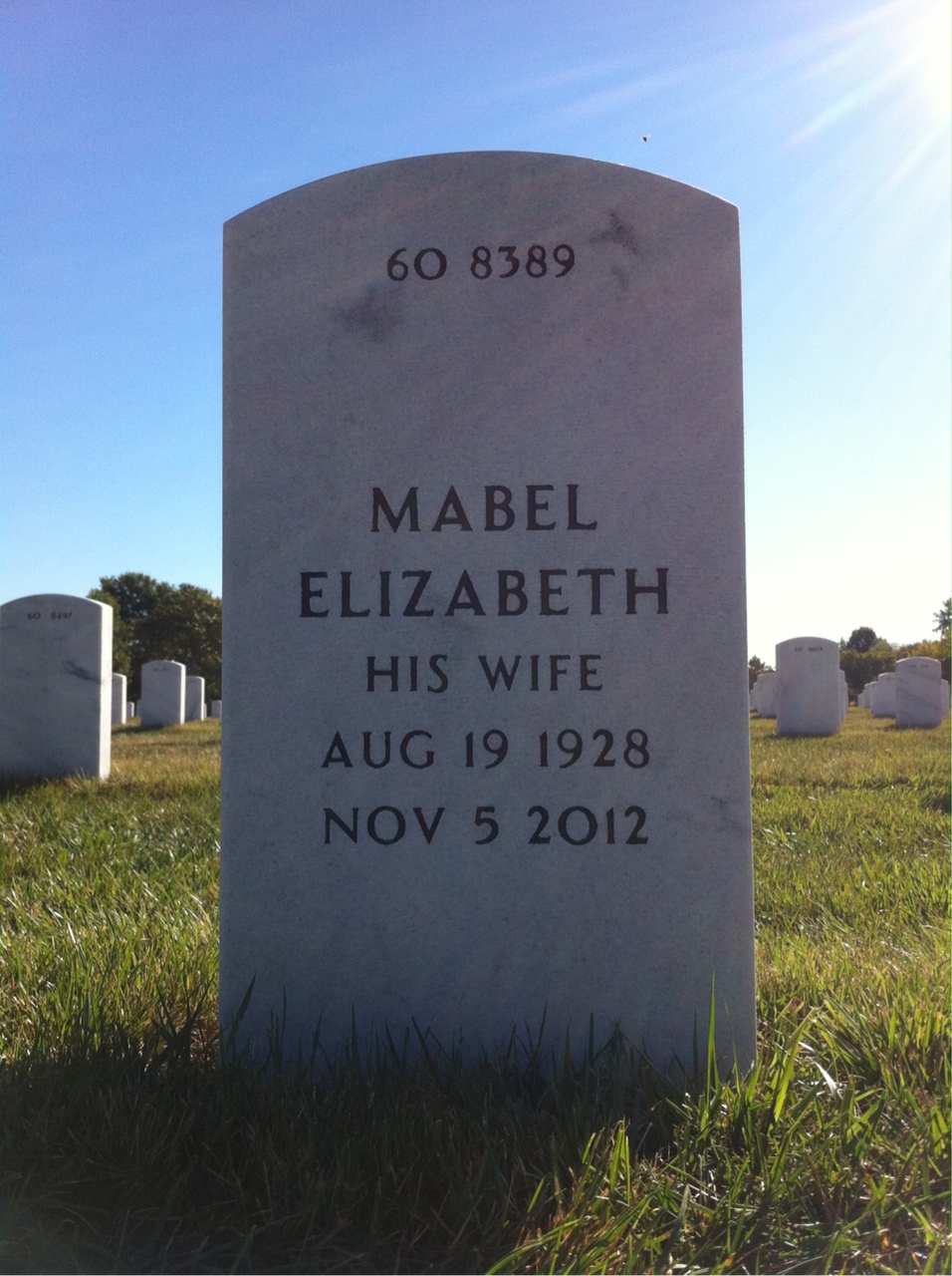 Back of headstone — Horace Bruce