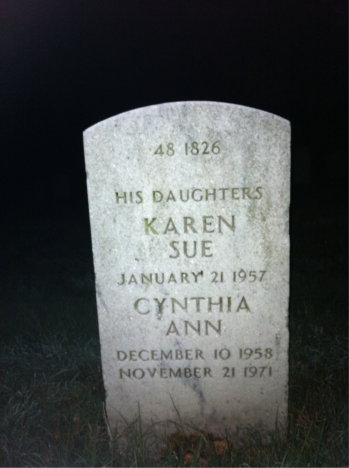 Back of headstone — Bradford Reed