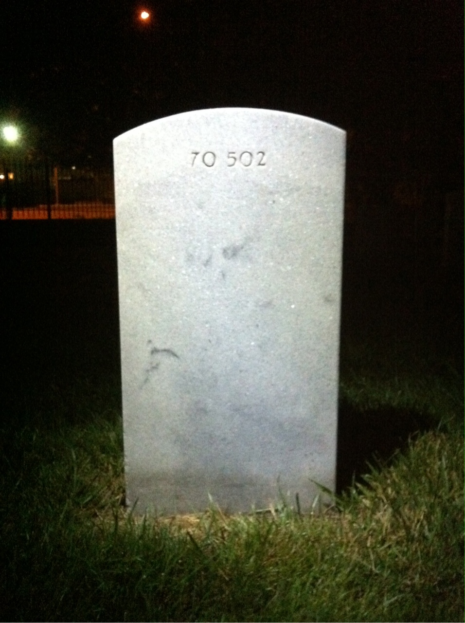 Back of headstone — Diana T Matthews