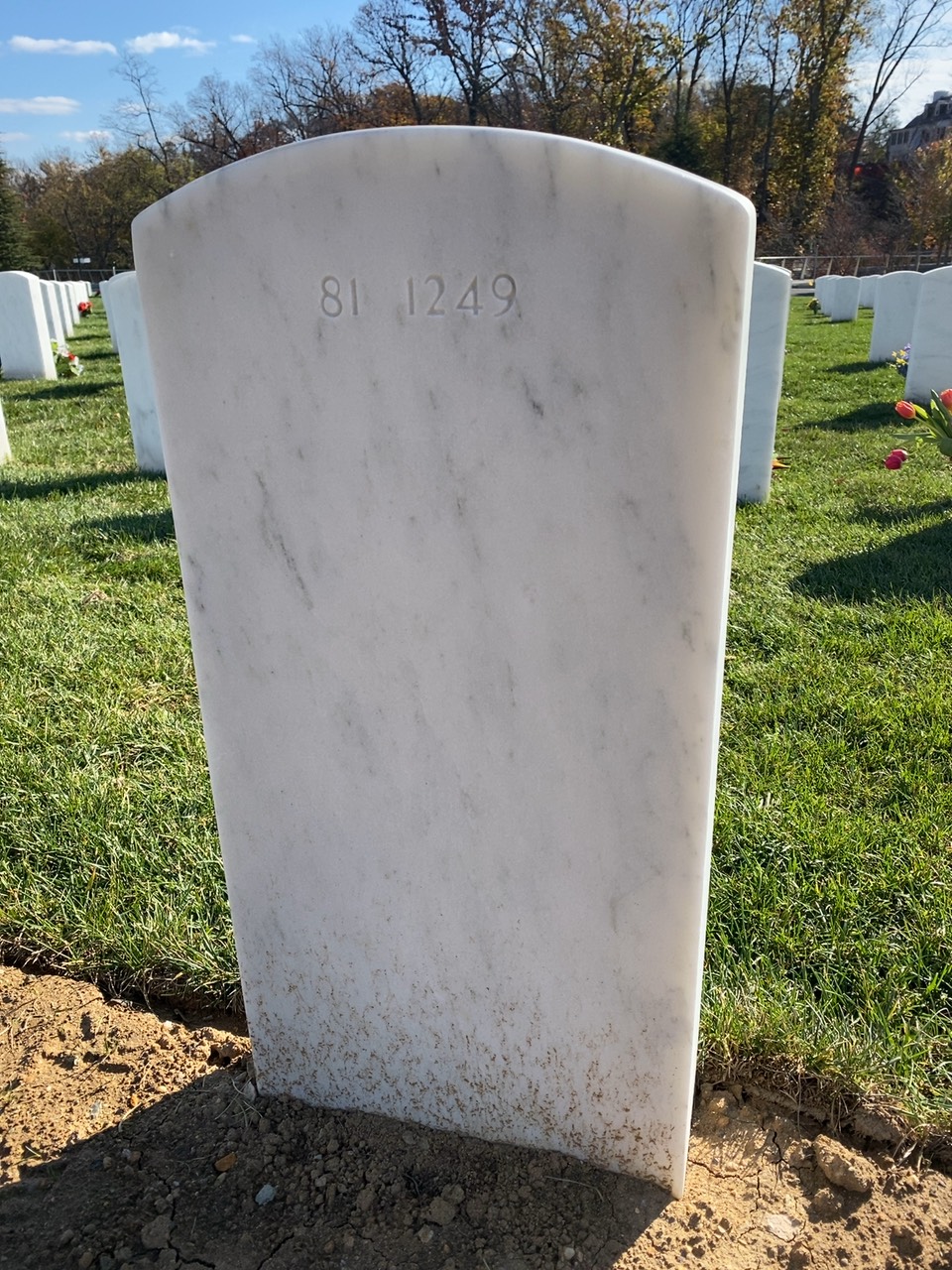 Back of headstone — Newell Mills