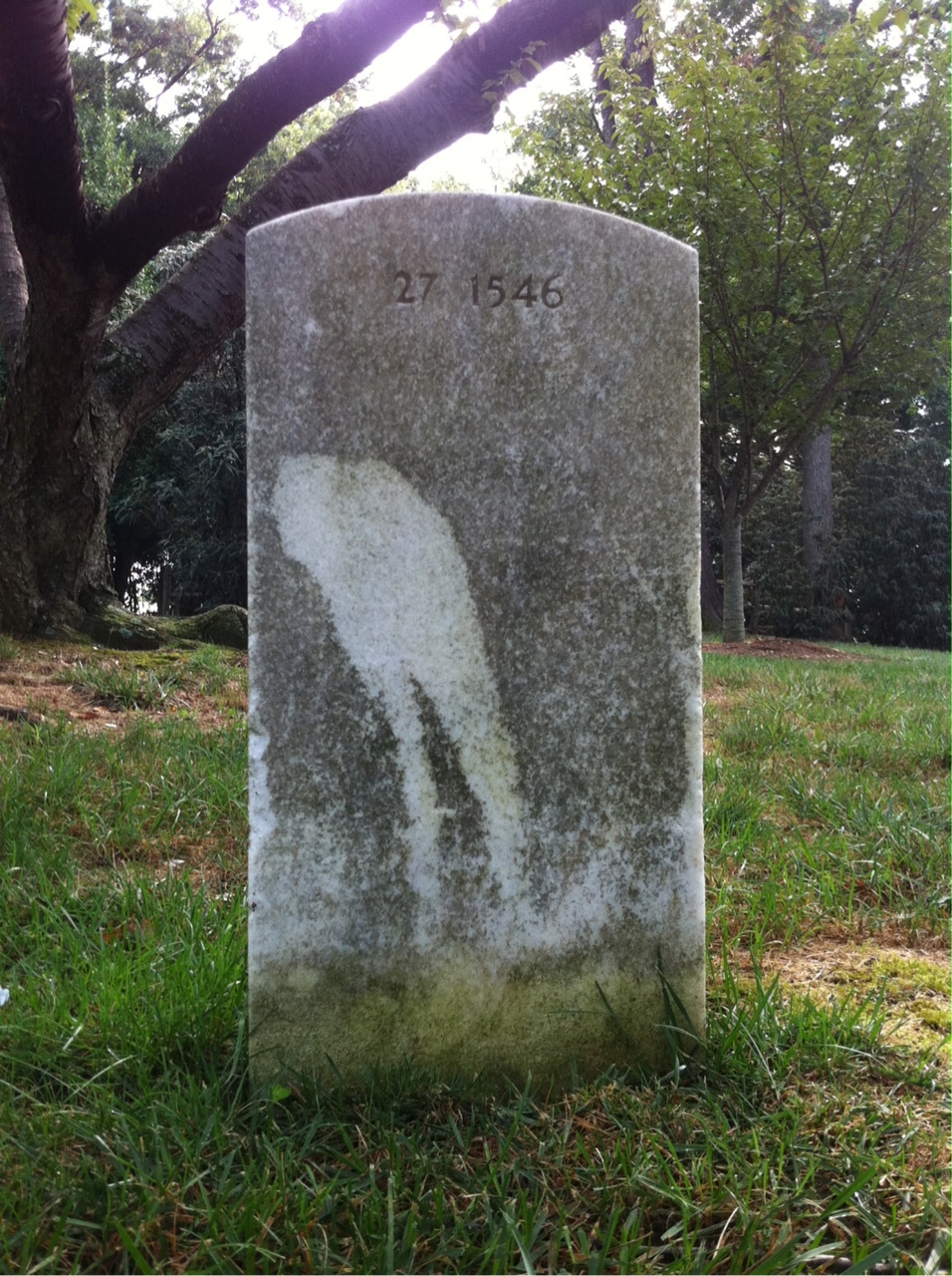 Back of headstone — William Armstead