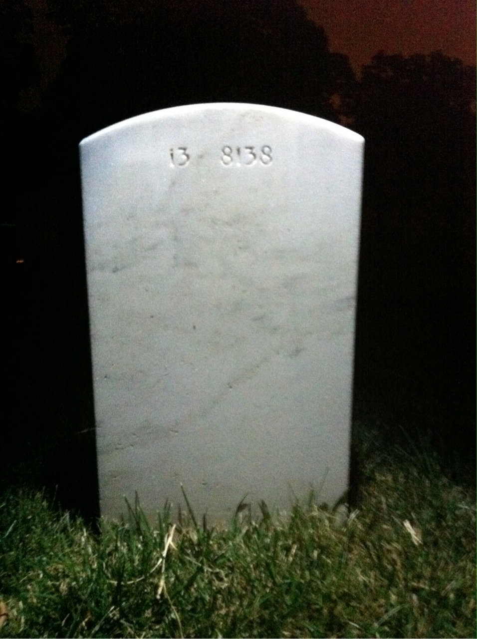Back of headstone — Frank Barrett