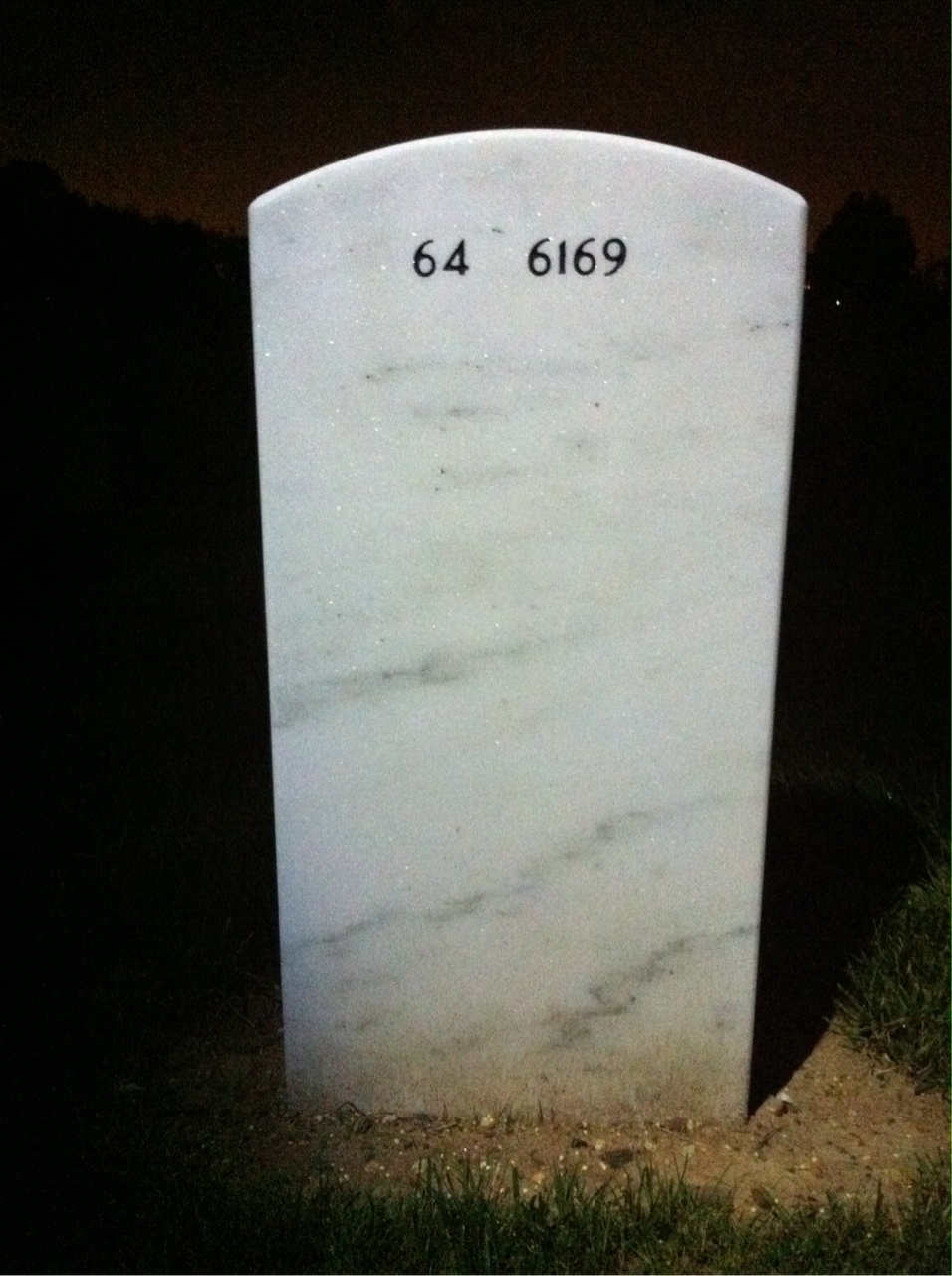 Back of headstone — William Harry