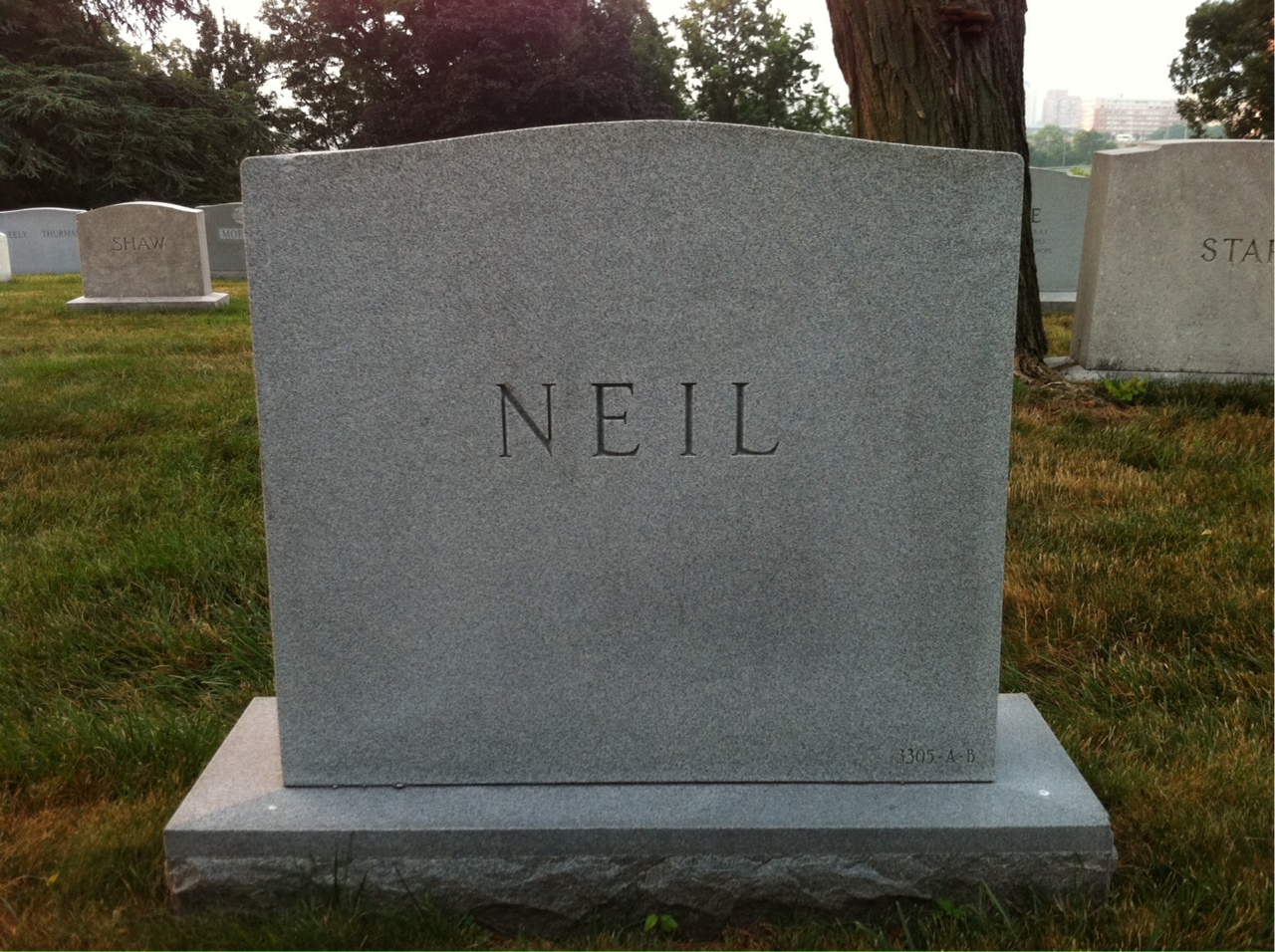 Back of headstone — John Neil