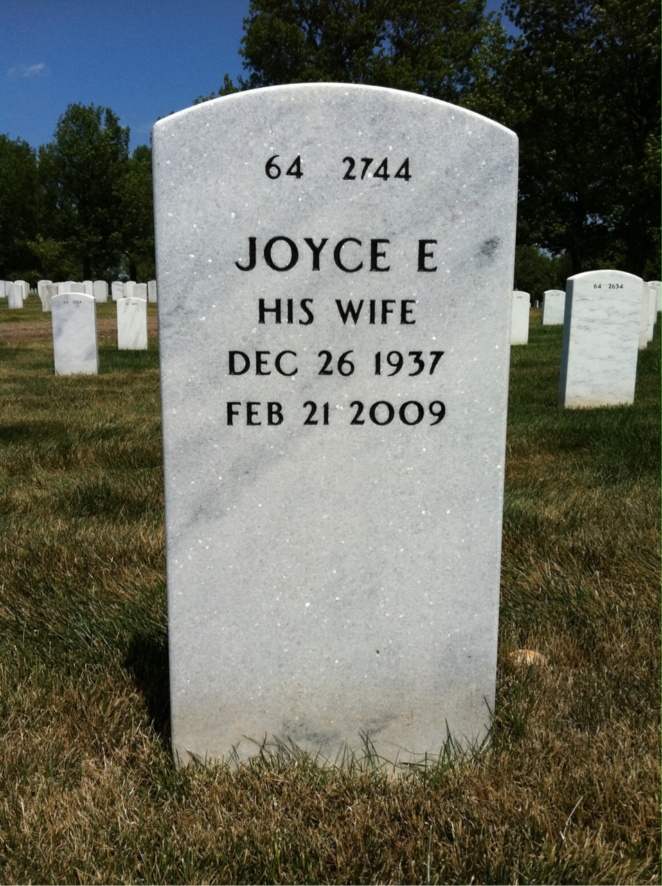 Back of headstone — Charles Hoddinott