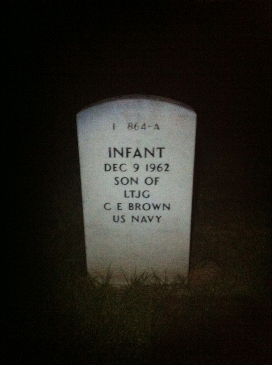 Back of headstone — Clyde Brown