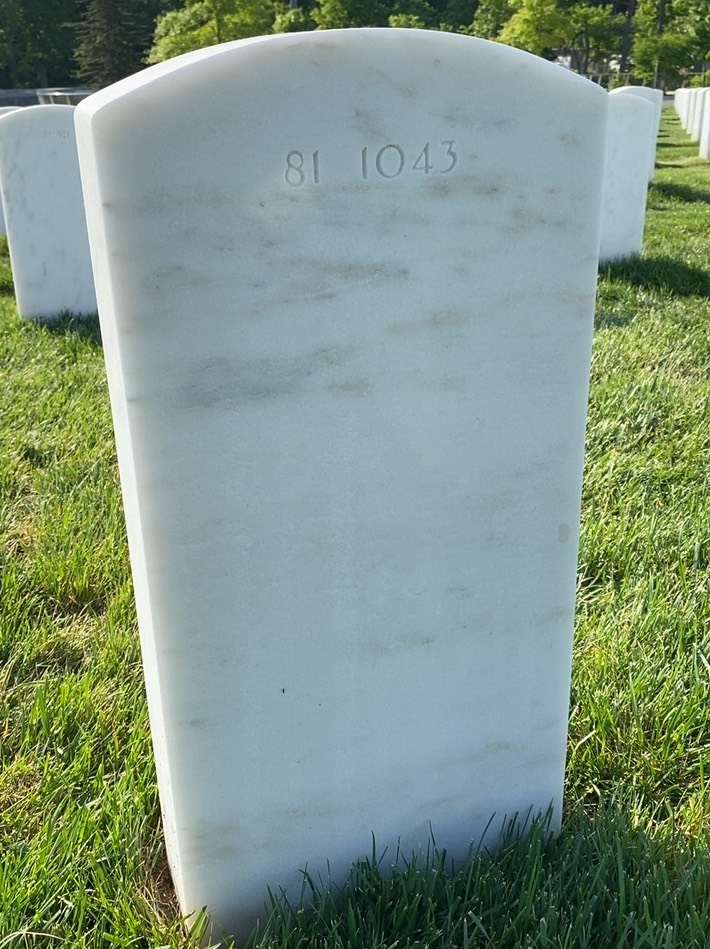 Back of headstone — William Brian Binnie