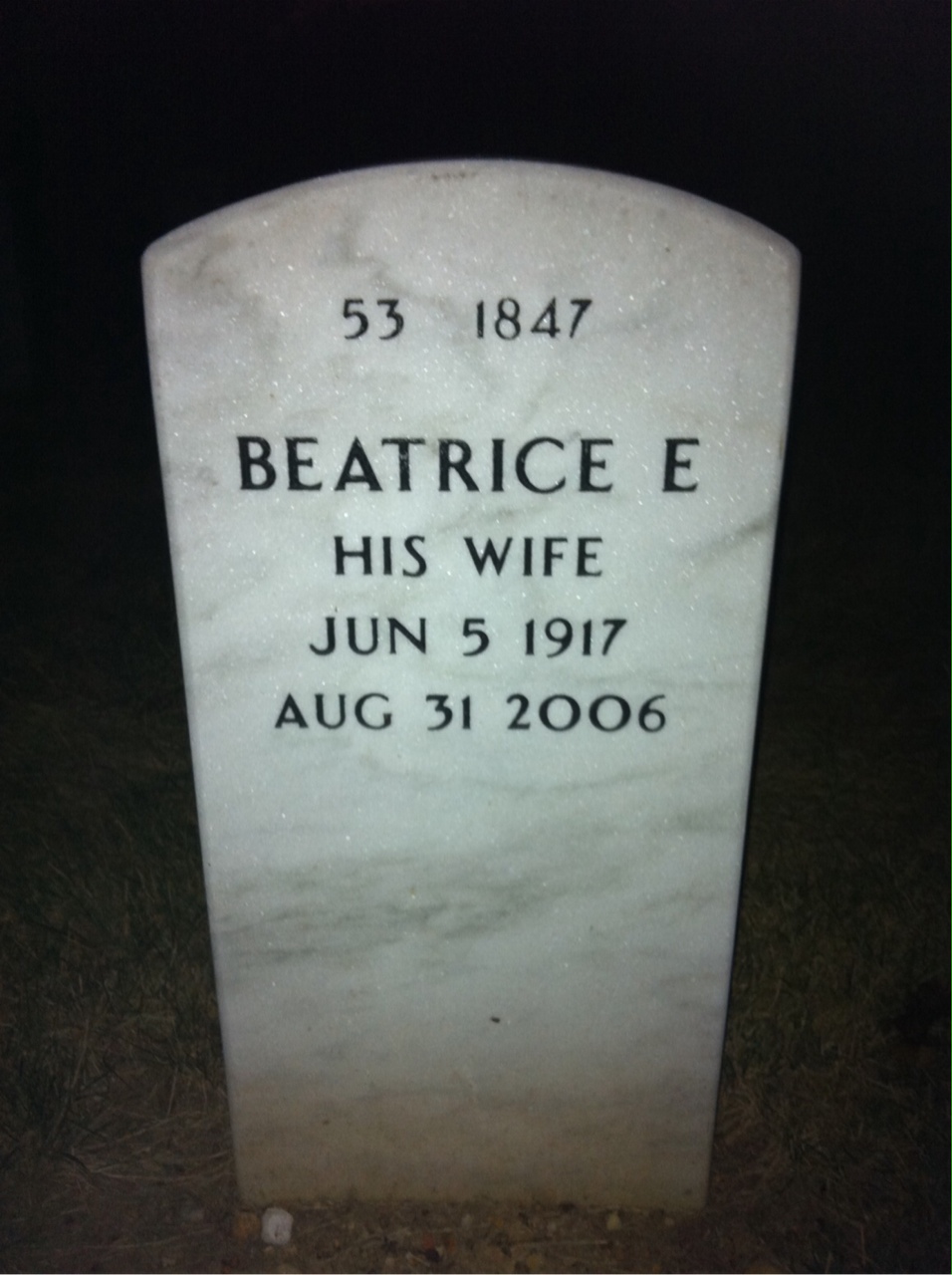 Back of headstone — Lewis Reid