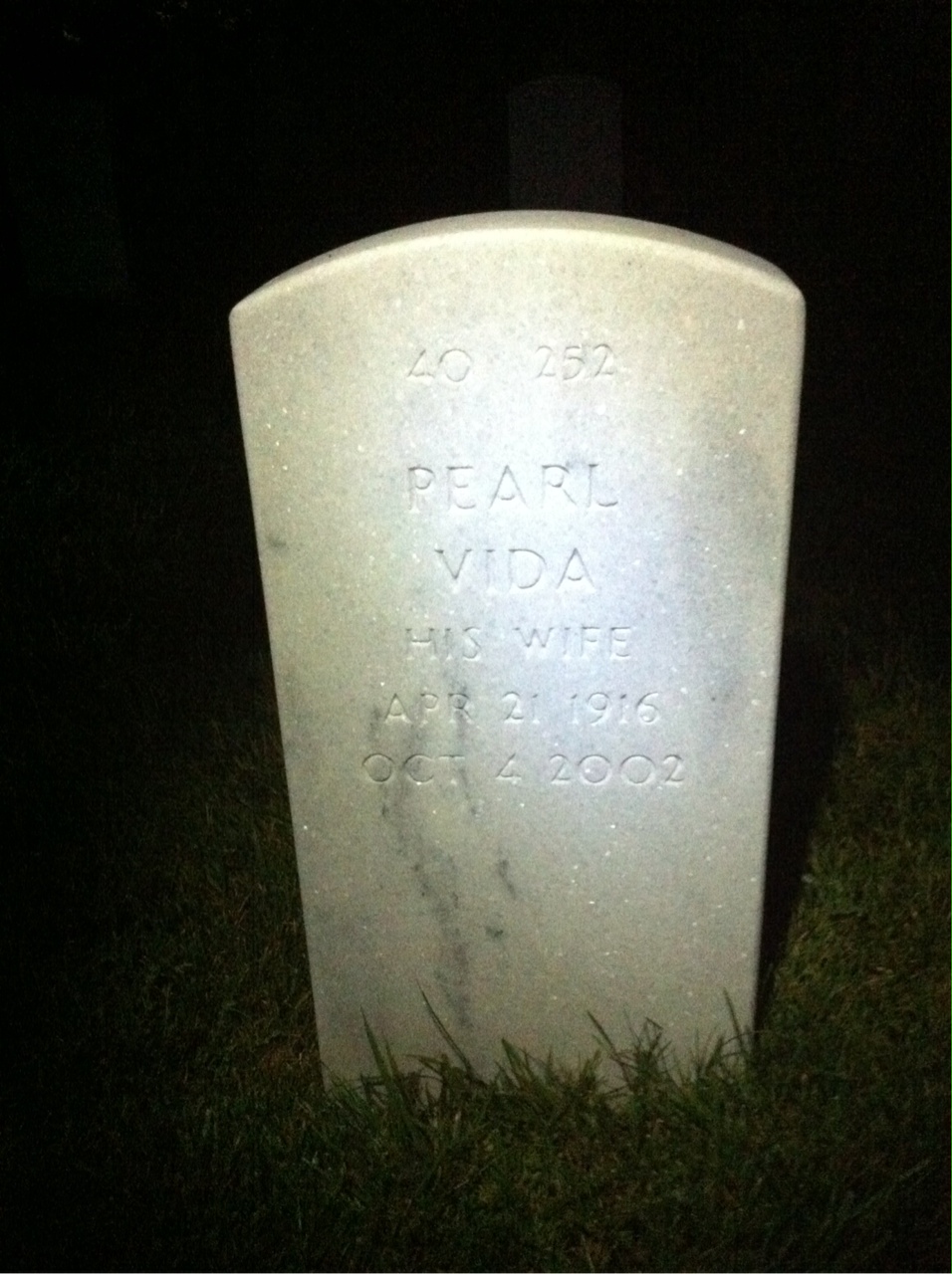Back of headstone — Horace Hallman